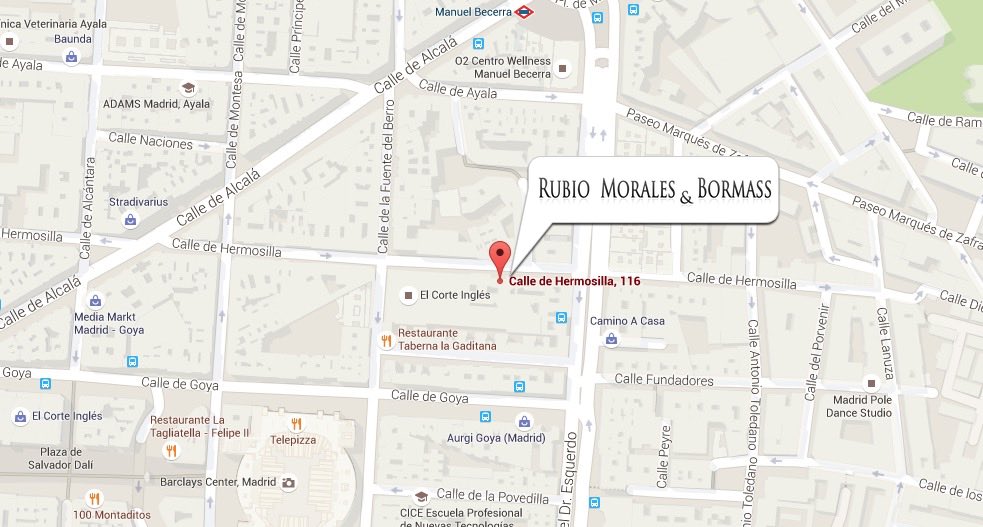 Mapa de localización de RMB ABOGADOS en calle Hermosilla 116, Madrid